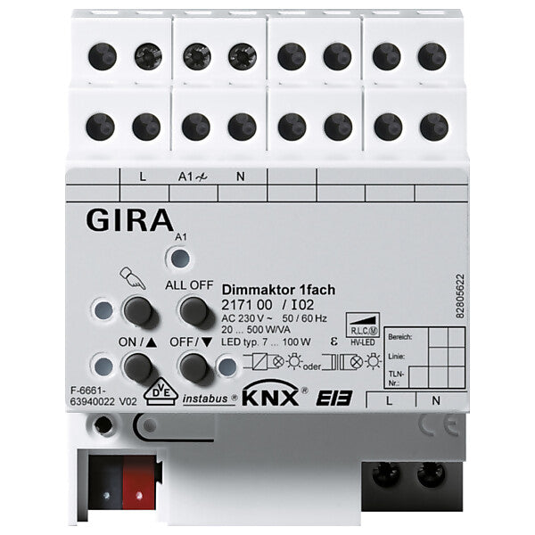Gira Universal-Dimmaktor 1f. 500W KNX/EIB REG 217100